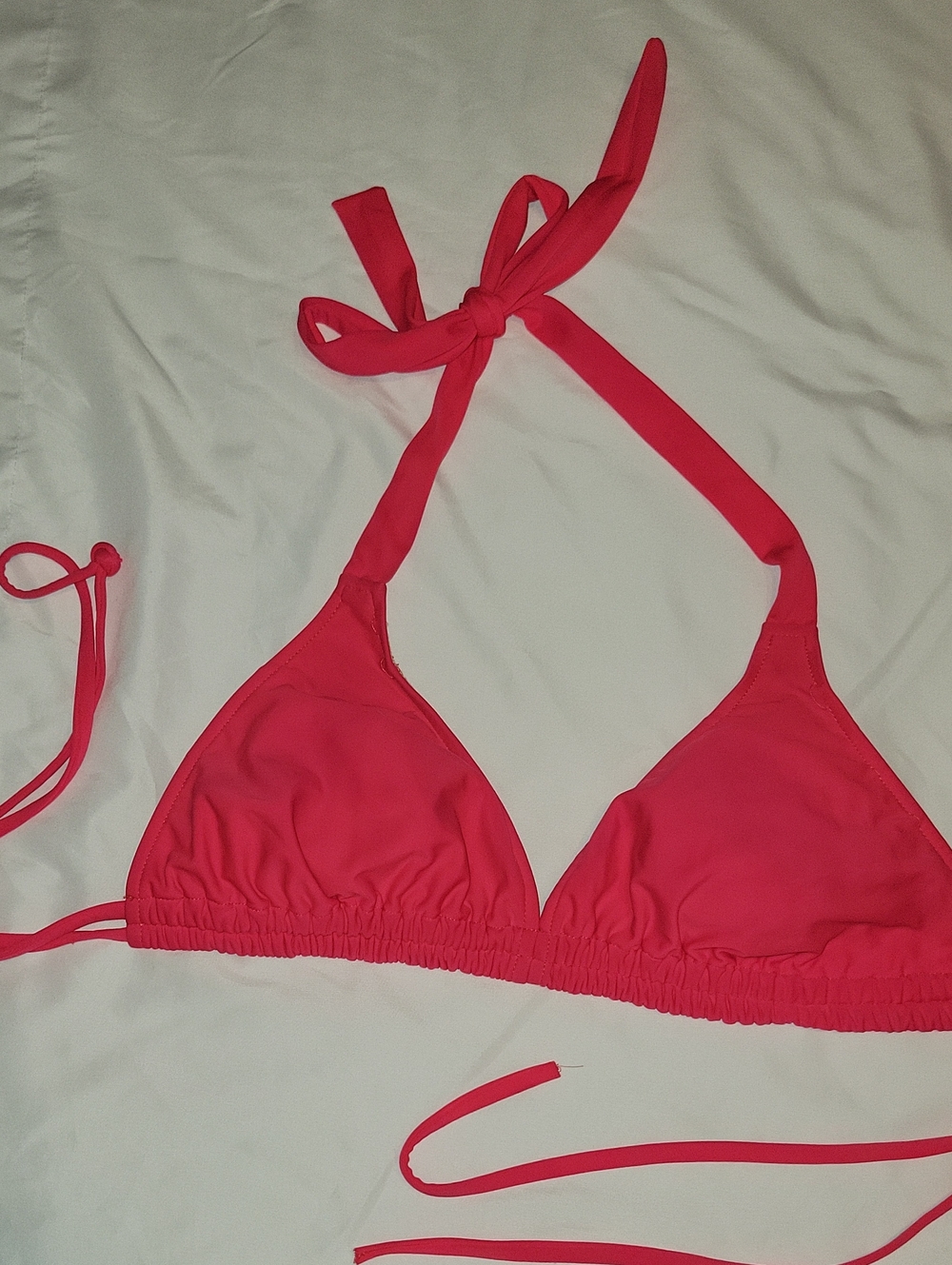 Women’s Triangle String Bikini Top - Coral